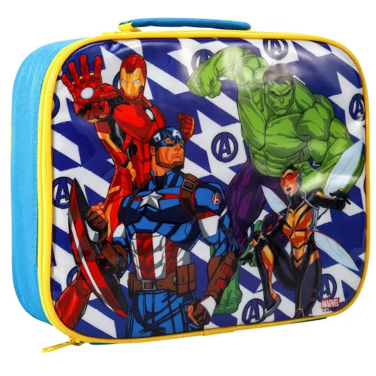 Discover Marvel Avengers Rectangular Insulated Lunch Box Bag for Boys and Girls, BPA Free