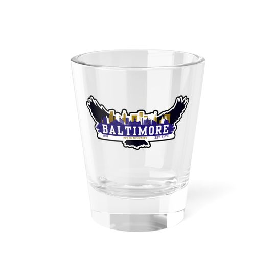 Discover Baltimore Football Shot Glass, 1.5oz, Team Spirit, Kitchenware Glassware, Gifts for Him, Gifts for Her, Stocking Stuffer Christmas