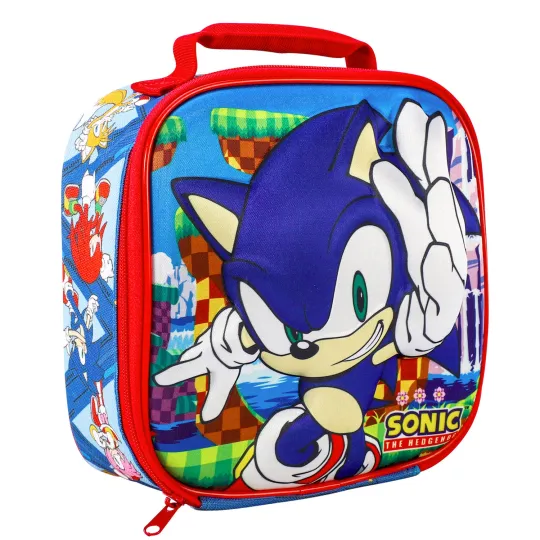 Discover Sonic the Hedgehog Kids 3D Rectangular Insulated Lunch Box Bag for Boys & Girls