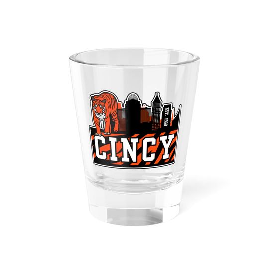 Discover Cincinnati Football Shot Glass, 1.5oz, Team Spirit, Kitchenware Glassware, Gifts for Him, Gifts for Her, Stocking Stuffer Christmas, Cincy