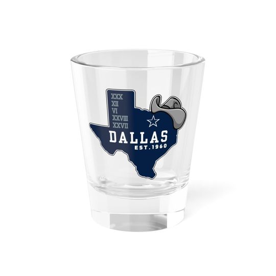 Discover Dallas Football Shot Glass, 1.5oz, Team Spirit, Kitchenware Glassware, Gifts for Him, Gifts for Her, Stocking Stuffer Christmas