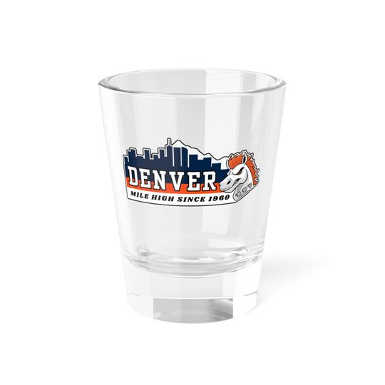Discover Denver Football Shot Glass, 1.5oz, Team Spirit, Kitchenware Glassware, Gifts for Him, Gifts for Her, Stocking Stuffer Christmas, Colorado