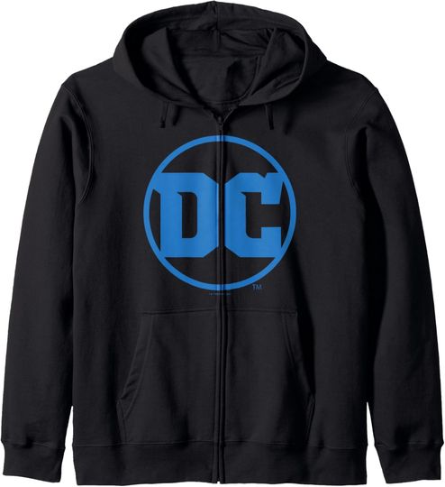 Discover DC Comics Simple Blue Logo Zip Hoodie