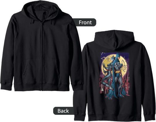 Batman and Catwoman Paint the Town Zip Hoodie, Gift For Fans