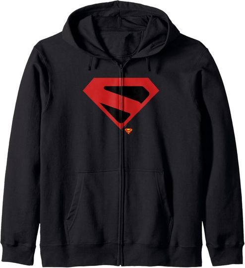 DC Comics Superman Basic Centered Logo Plus Zip Hoodie, Gift For Fans