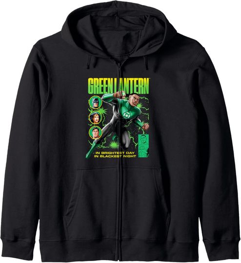 DC Comics Justice League Green Lantern John Stewart Comic Zip Hoodie, Gift For Fans