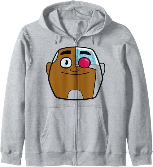 Discover DC Comics Teen Titans Go! Cyborg Big Face Zip Hoodie