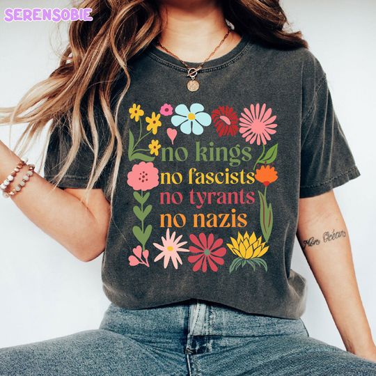 Discover No Kings No Fascists No Tyrants No Nazis Anti Trump Shirt, No Kings Since 1776 Shirt, No Kings In America Tee, American Democracy Sweatshirt