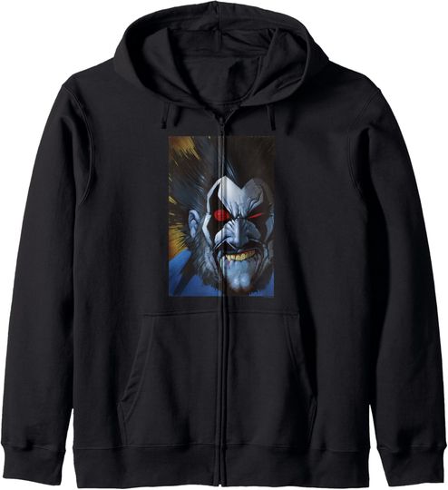 Discover DC Comics Batman Lobo Big Face Portrait Zip Hoodie
