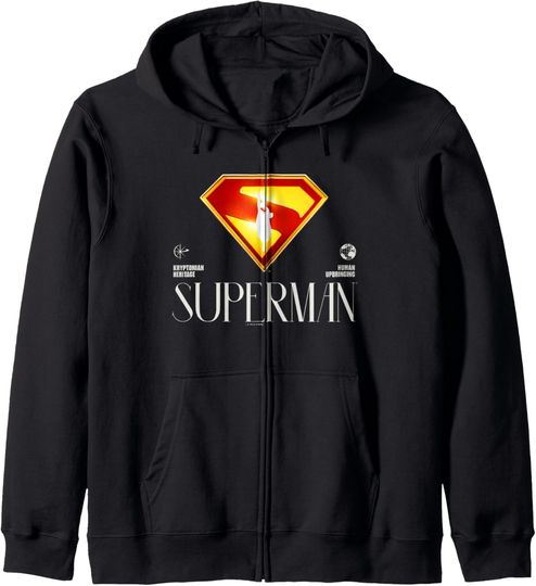 Superman  Kryptonian Heritage S-Shield Logo Zip Hoodie, Gift For Fans