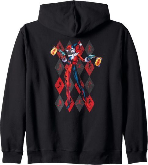 Harley Quinn Pow Pow Zip Hoodie, Gift For Fans