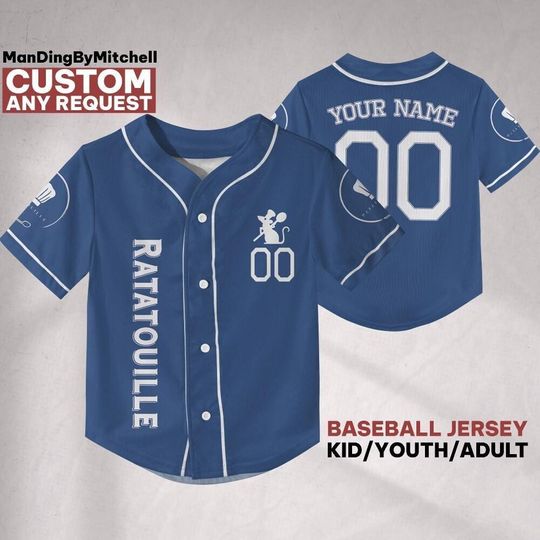 Discover Personalized Ratatouille Jersey Blue Color Basic,Funny Ratatouille Chef jersey, Pixar Ratatouille Tee, Remy Gift