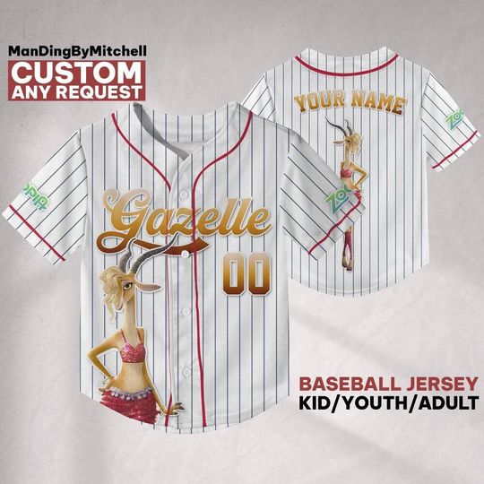 Discover Personalize Disney Zootopia Gazelle, Custom Disneyland Jersey, Baseball Team, Zootopia Birthday, Gift for Disney Pixar Fans