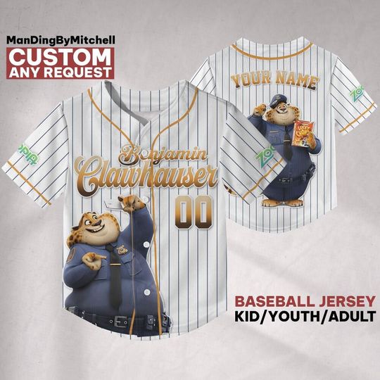 Discover Personalize Disney Zootopia Clawhauser, Custom Disneyland Jersey, Baseball Team, Zootopia Birthday, Gift for Disney Pixar Fans