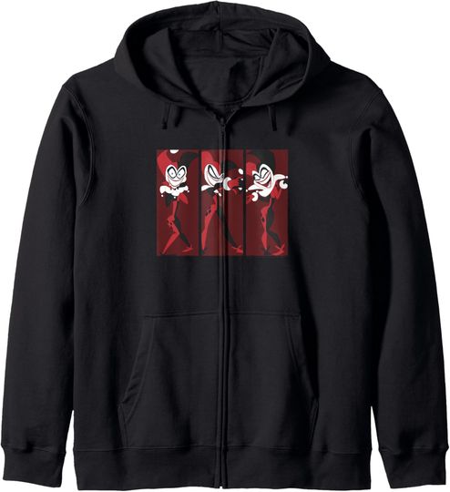 DC Comics Harley Quinn Comic Cartoon Panels Zip Hoodie, Gift For Fans
