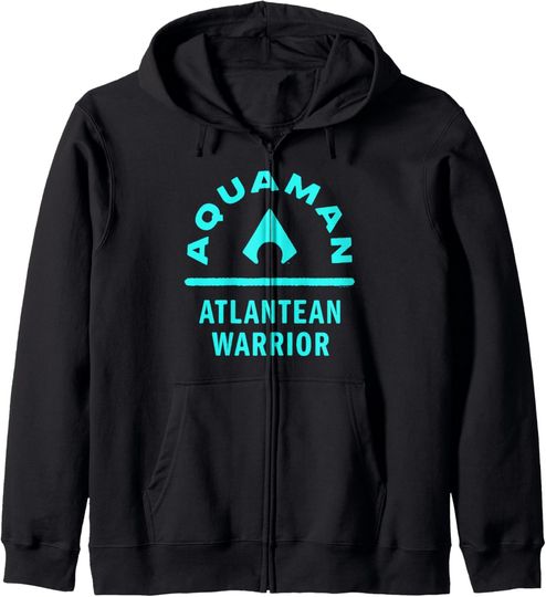 DC Comics Aquaman Atlantean Warrior Comic Logo Zip Hoodie, Gift For Fans