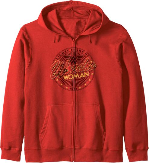 DC Comics Wonder Woman 80th Anniversary Comic Seal Zip Hoodie, Gift For Fans