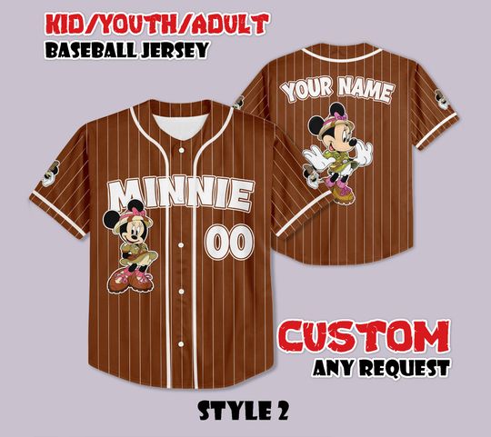 Discover Custom Minnie Mouse Safari Baseball Jersey, Funny Minnie Mouse Safari Baseball Tee, Personalized Disney Minnie Lover, Gift for Disney Fans