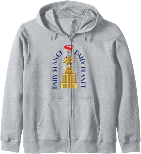 Superman  Daily Planet Building Logo Zip Hoodie, Gift For Fans
