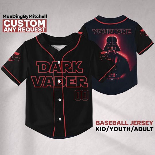 Discover Personalized Star Wars Dark Vader Black Color And Red Stripped jersey, Star Wars Jersey shirt, Star Wars Jedi Shirt, Galaxy's Edge jersey