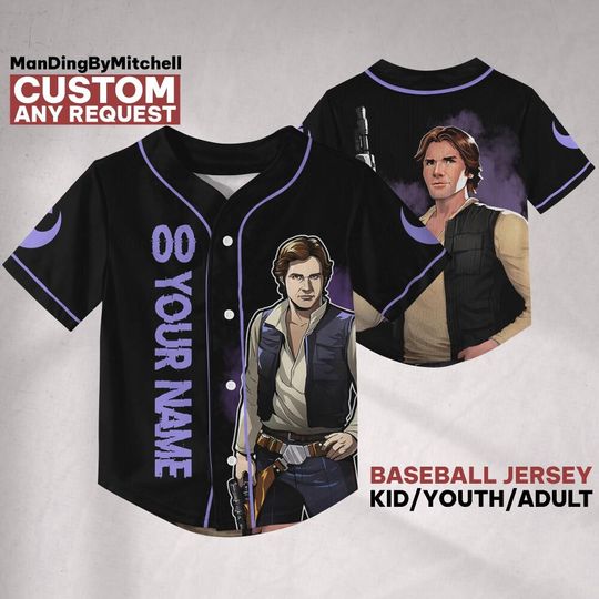 Personalize Starwar Han Solo Kenobi Black, Custom Universe Gift for Star Wars Fans