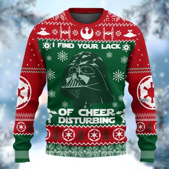 Discover Christmas Star Wars Ugly Sweater, Darth Vader Holiday Sweater, Disney Movie Xmas Sweater, Funny Darth Vader Quotes Sweater, Dad Gift