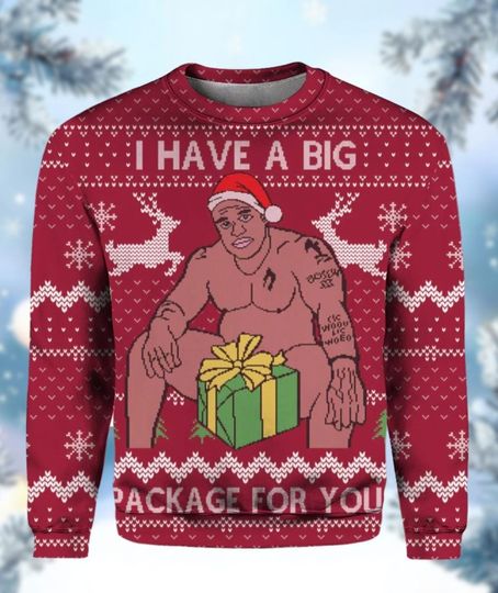 Discover Big Package For You Christmas Sweater, Barry Wood Holiday Sweater, Santa Claus Shirt, Funny Xmas Sweater, Christmas Party Gift