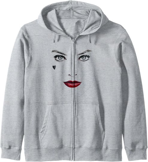 DC Comics Birds Of Prey Harley Quinn Big Face Zip Hoodie, Gift For Fans