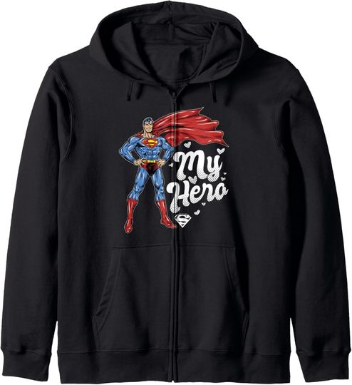 Discover DC Comics Superman My Hero Portrait Zip Hoodie, Gift For Fans