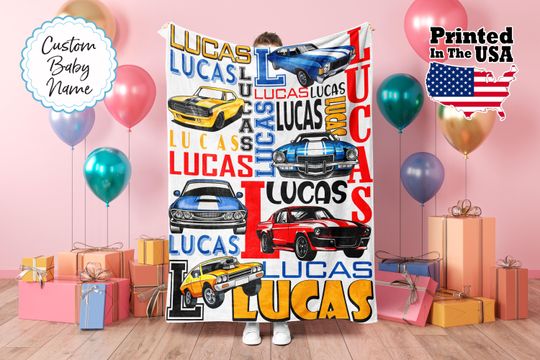 Discover Personalized Race Car Blanket, Muscle Car Blanket, Sport Car Blanket, Baby Blanket