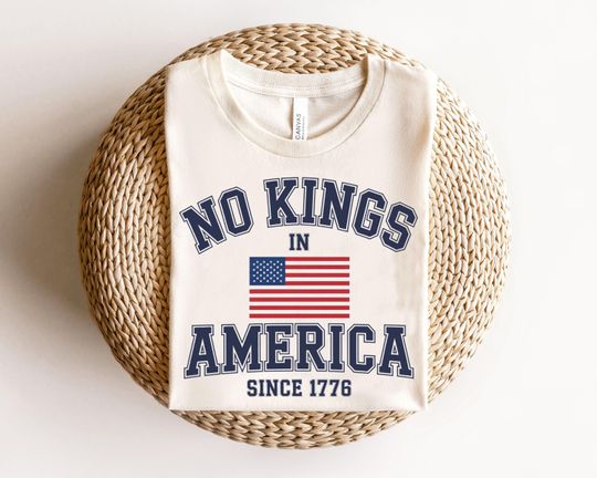 Discover No Kings In America T-Shirt, Patriotic Political Tee
