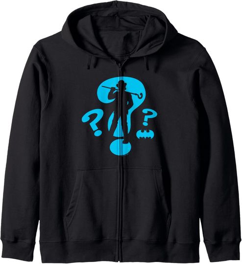 DC Comics Batman Riddler Reverse Shading Logo Zip Hoodie, Gift For Fans