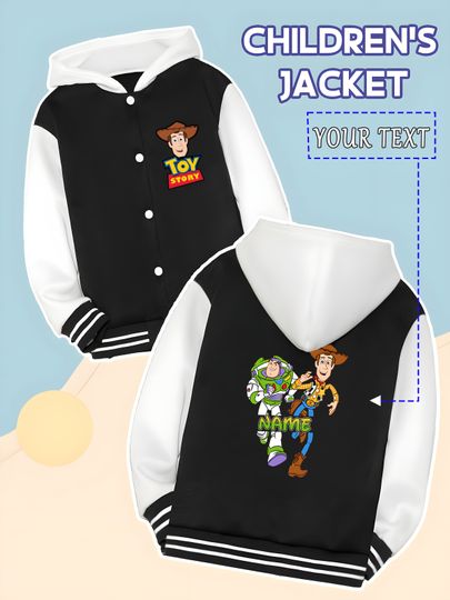 Disney Toy Story Baseball Jacket with Woody and Buzz Print