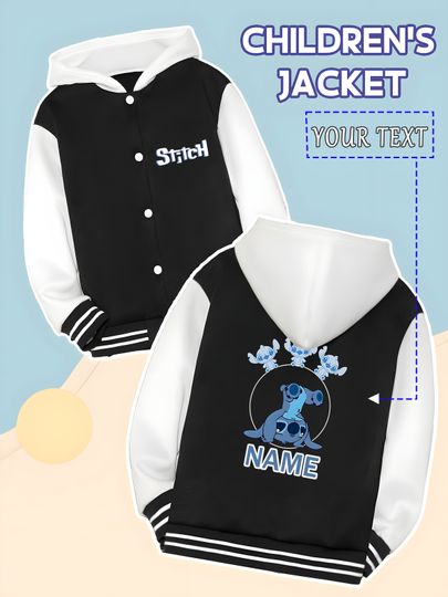 Disney Boys Baseball Jacket - Stitch Family Hoodie