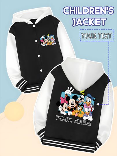 Discover MINISO Disney Classic Character Collection Kids Baseball Jacket - Mickey and other characters reunite, full of memories, perfect