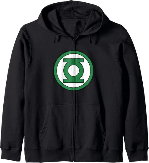 DC Comics Green Lantern Classic Logo Zip Hoodie, Gift For Fans