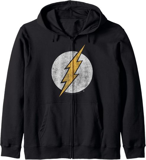 DC Comics The Flash Vintage Logo Zip Hoodie, Gift For Fans