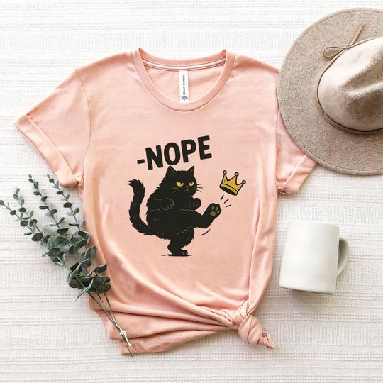 Discover No Kings in America Black Cat Shirt, No Kings Shirt, Funny Political Meme T-Shirt, Patriotic Shirt, Lady Liberty Shirt, Social Justice Shirt