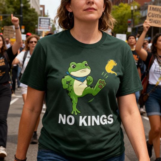 Discover No Kings Portland Frog Shirt, Portland Frog Protest Resist T-Shirt, Resist Tees, Protest Shirts. Protest Frog, No Kings In America