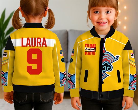 Discover Custom Name Yellow Golden Kids and Youth Baseball Jacket