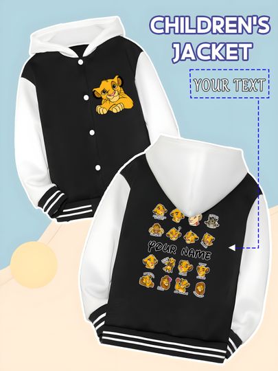 Discover MINISO Disney Lion King Family Boys' Baseball Jacket - The Lion King family gathers together, brimming with childlike innocence