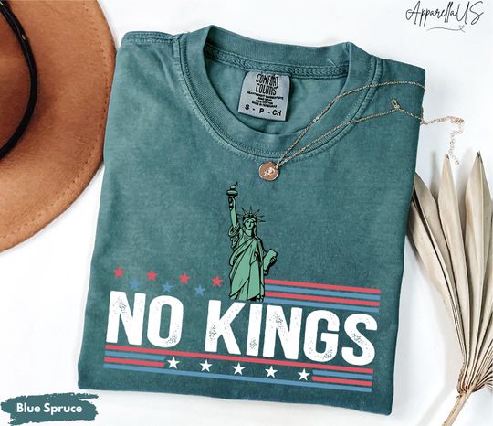 Discover Comfort Colors No Kings In America Shirt, Statue of Liberty Shirt, Patriotic Shirt, Liberal Shirt, Anti Fascism Shirt, Democracy Shirt Gift