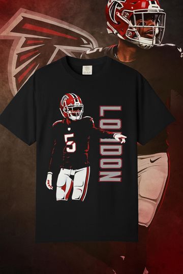 Discover Vintage Bootleg Drake London #5 Atlanta Football T-Shirt | Retro Sports Fan Tee
