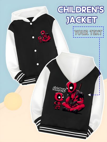 Marvel Deadpool Baseball Jacket with Funny Pattern
