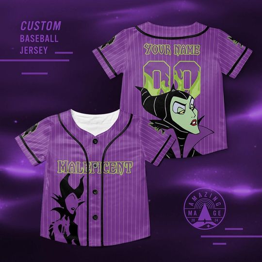 Discover Custom Maleficent Sleeping Beauty Baseball Jersey, Disney Sleeping Beauty Shirt, Maleficent Disney Villains Jersey Shirt, Disney Trip Shirt