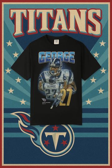 Discover Eddie George Shirt Retro Tennessee Titans Vintage Bootleg Tee