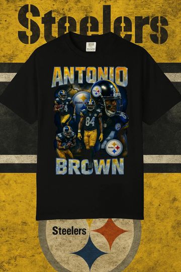 Discover Antonio Brown Shirt Vintage Pittsburgh Steeler Bootleg Football Tee