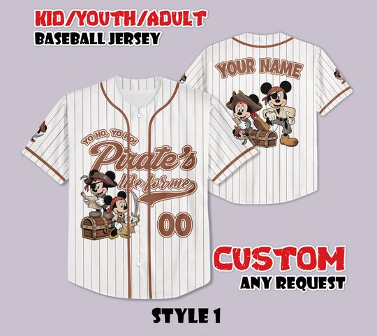 Discover Custom Mickey & Minniee Pirates Baseball Jersey, Disney Cruise Shirt, Personalized Pirates Jersey Shirt, A Pirate's Life For Me Shirt