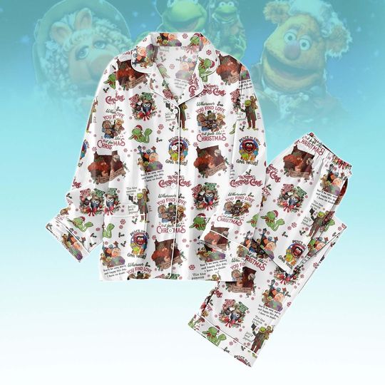 Discover The Muppet Christmas Pajamas Set, Muppet Show Holiday Pajamas, Animals Cartoon Xmas Loungewear, Funny Muppet Sleepwear For Fans
