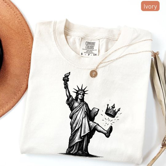 Discover Comfort Colors Statue of Liberty Protest Shirt, No Kings Political Tee, Freedom Rebellion Shirt, Anti-Trump, Liberal Activist T-Shirt